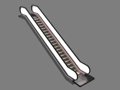 Escalator animated Low-poly 3D model