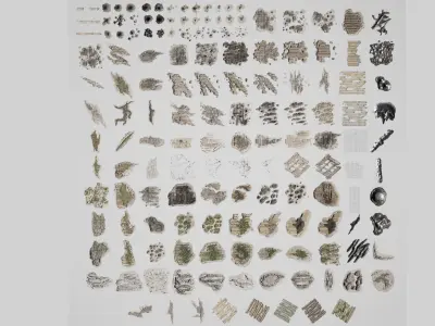 150 Bullet Hole Wall Damage Decals Texture