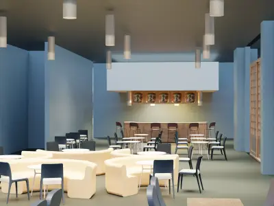 Japanese Restaurant Low-poly 3D model