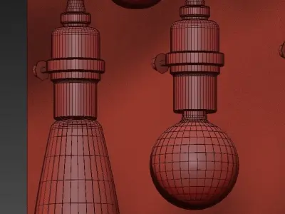 Vintage style pendant lights 3D model