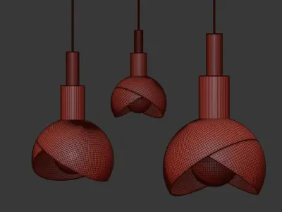 Modern Pendant Light suspension 3D model