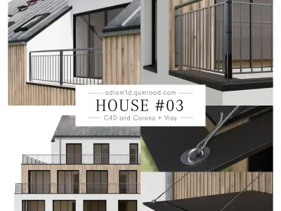 House 03 for Cinema 4D with Corona and V-Ray 3D model
