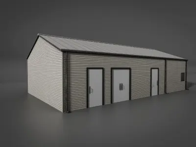 hangar building03 Low-poly 3D model