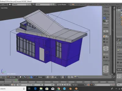 Modern Low poly 3d House Low-poly 3D model
