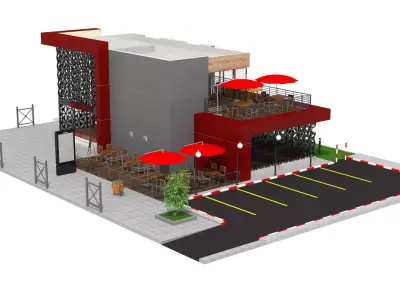 Restaurant Low-poly 3D model