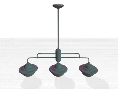 Chrome Bruges Light Kitchen Island Schoolhouse Pendant 3D model