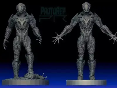 Lost in space robot posed and sliced 3D model