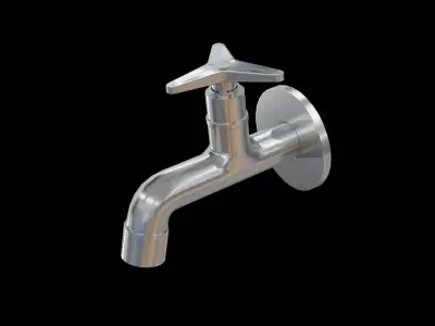 Tap chrome Low-poly 3D model