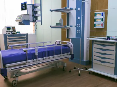 MEDICAL SPACES-ICU-INTENSIVE CARE UNIT 3D model