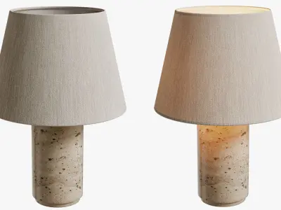 Colin King Travertine Table Lamp 3D model