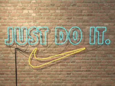 logo sign Nike Just do it 3d Low-poly 3D model