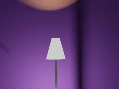 White Minimal Lamp for interior Low-poly 3D model