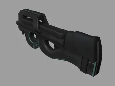 Sci-Fi P90 Carbon Fiber - Gun Weaponry Low-poly 3D model