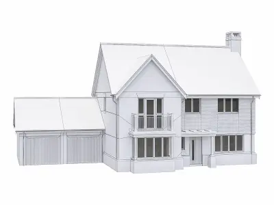 Neighborhood Houses P11 Low-poly 3D model