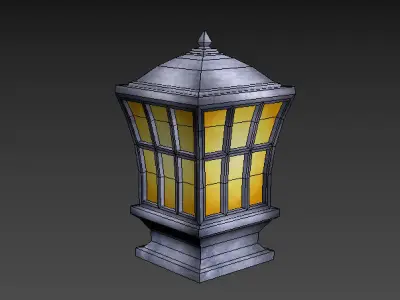 Outdoor Lamp Lantern Low-poly 3D model