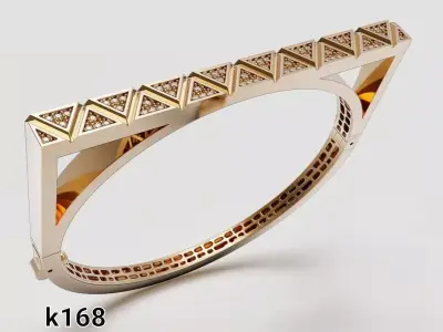 Geometric Closed Bangle Bracelet 3D print model