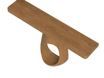 Solid Wood Console Table 3D model