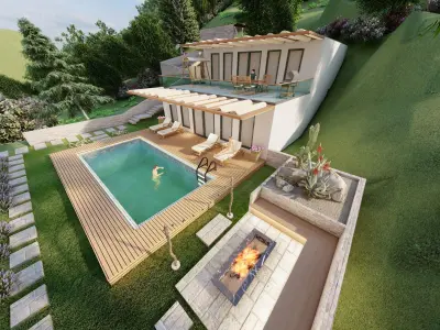 Villa Site Design 3D model
