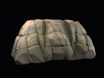 Stylized stone Low-poly 3D model