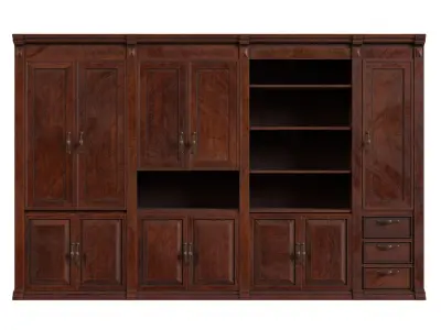 Large Wooden Cupboards Low-poly 3D model