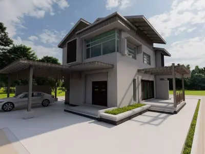 Casa Scene-villa-modern house 3D model