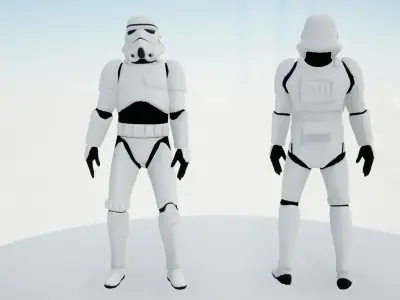 Stormtrooper rigged Low-poly 3D model