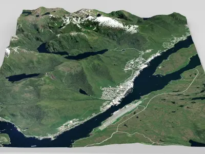 Cityscape Ketchikan  Alaska USA 3D model