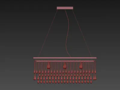  Ochre Drizzle Chandelier 3D model