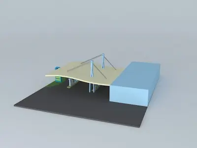 Gas station NEG Free 3D model