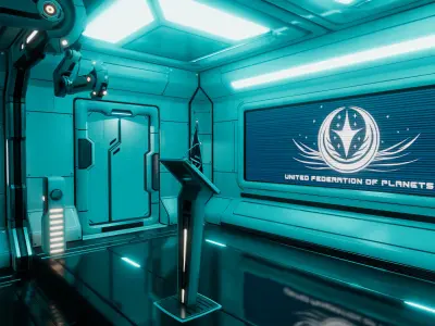 Sci-Fi Briefing Room Low-poly 3D model