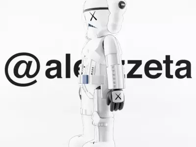 Kaws Mandalorian x Stormtrooper x Darth Vader Textured Low-poly 3D model