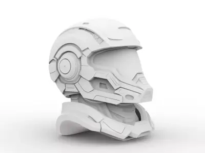 Sci-Fi Helmet 3D Printable 3D print model
