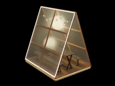Wooden tent 3D model