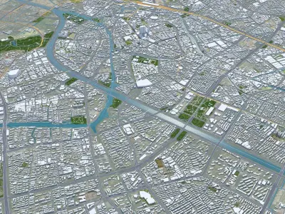 Wuxi Jiangsu China 70km AI Low-poly 3D model