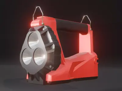  Industrial LED Searchlight Low-poly 3D model