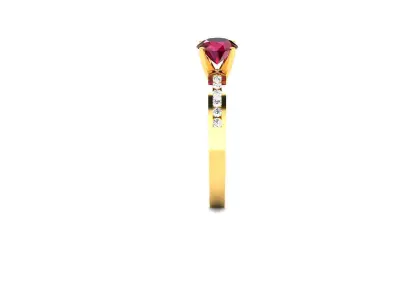 Solitaire Wedding Engagement Ring 3D print model 6