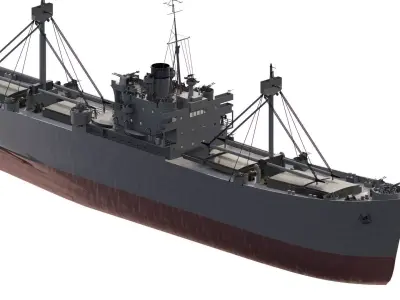 WW2 US NAVY CARGO CARRIER  3D model