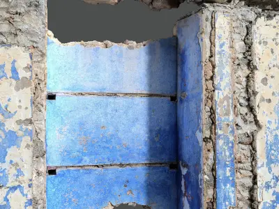 Abandoned House Ruined Part Scan - Door and Niche 3D model