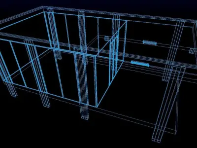 Farnsworth House Low-poly 3D model