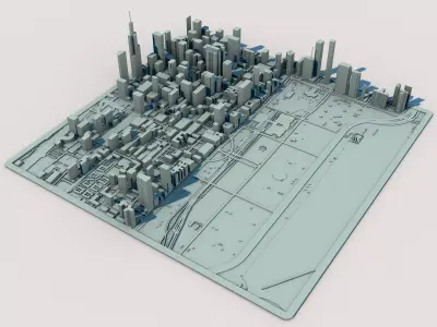 Chicago City Illinois United States 3D print model