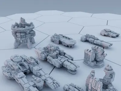 Twilight Imperium Over 150 Unique Ships for 17 factions - Bundle 3D print model
