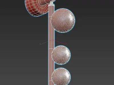 dolll wall light with three balls 3D model
