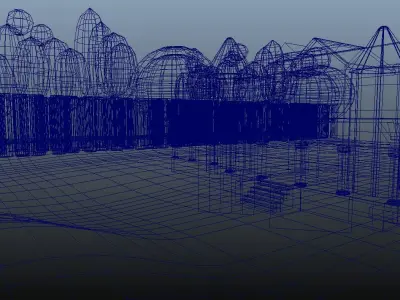 Painted Mansion Environment Exterior Low-poly 3D model