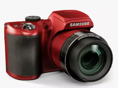 Samsung WB100 Red bridge digital camera Low-poly 3D model