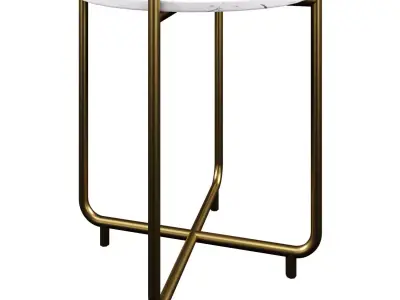 SIDE TABLE TIMPA MARBLE WHITE 3D model