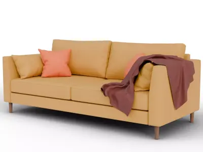 Modern 2-Seater Fabric Sofa 3D model