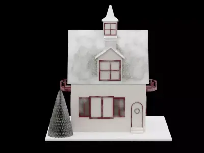 Christmas Putz House Low-poly 3D model