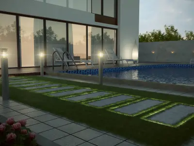 landscape villa 3D model