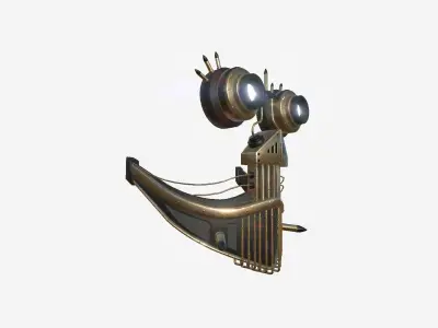 Steampunk Mask A06 Bronze - SciFi Character Design Low-poly 3D model