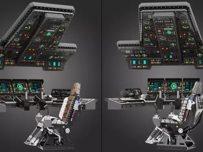 spaceship bridge interior 3D model